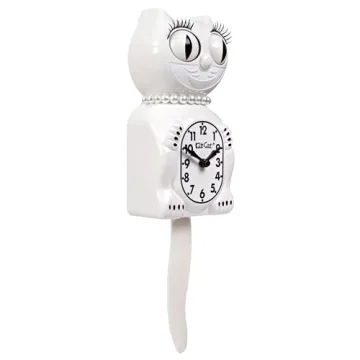 Charming White Lady Kit-Cat Klock for Home Decor