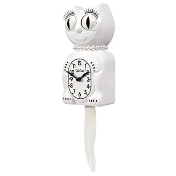 Charming White Lady Kit-Cat Klock for Home Decor