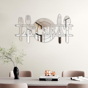 Doeean Let's Eat Acrylic Mirror Wall Decals for Kitchen