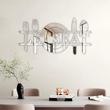 Doeean Let's Eat Acrylic Mirror Wall Decals for Kitchen