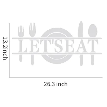 Doeean Let's Eat Acrylic Mirror Wall Decals for Kitchen