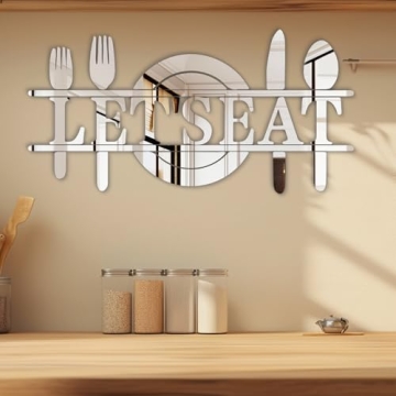 Doeean Let's Eat Acrylic Mirror Wall Decals for Kitchen