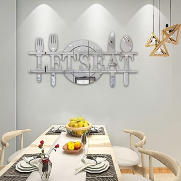 Doeean Let's Eat Acrylic Mirror Wall Decals for Kitchen