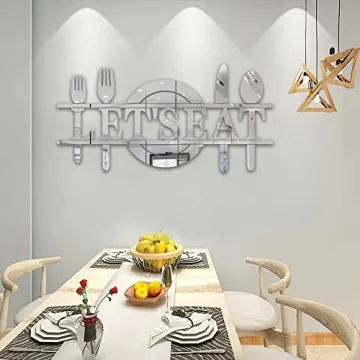 Doeean Let's Eat Acrylic Mirror Wall Decals for Kitchen