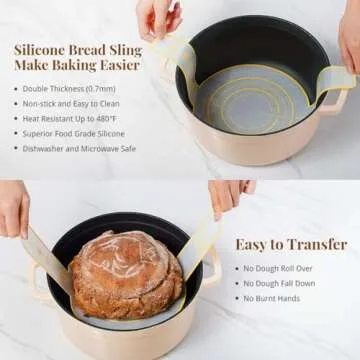 BAVIFY Banneton Bread Proofing Basket Set, 9" Round & 10" Oval Banneton Baskets, Sourdough Bread Baking Supplies with Bread Lame, Sling, Dough Whisk, Complete Sourdough Starter Kit, Beige