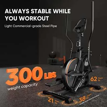 YOSUDA Pro Cardio Climber Stepping Elliptical Machine, 3-in-1 Elliptical Machine Stair Stepper Trainer, Total Body Fitness Cross Trainer with Quiet Magnetic Driving System, 16 Resistance