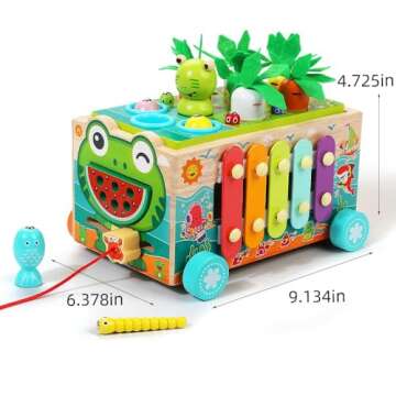 JAUNTY Toddler Wooden Montessori Toy for 1 2 3 Year Old Toys, Educational Stem Toy for Baby Boys Gir...