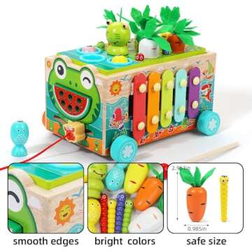 JAUNTY Toddler Wooden Montessori Toy for 1 2 3 Year Old Toys, Educational Stem Toy for Baby Boys Girls 18 Months+, Preschool Learning Fine Motor Skill First 1st Birthday Gifts for Kids Girl Boy 1-3