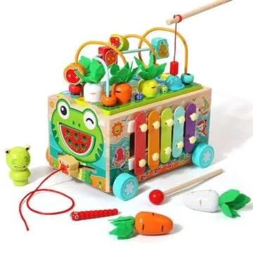 JAUNTY Toddler Wooden Montessori Toy for 1 2 3 Year Old Toys, Educational Stem Toy for Baby Boys Girls 18 Months+, Preschool Learning Fine Motor Skill First 1st Birthday Gifts for Kids Girl Boy 1-3