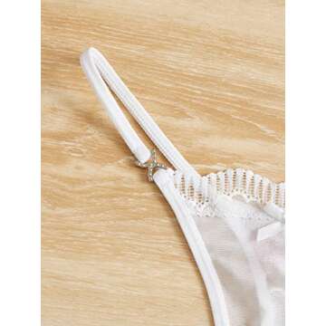 Stylish OYOANGLE Women's Contrast Lace Thong Panties