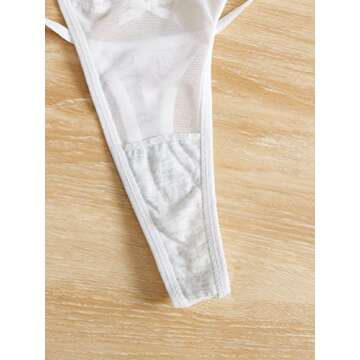 Stylish OYOANGLE Women's Contrast Lace Thong Panties