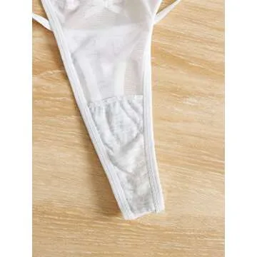 Stylish OYOANGLE Women's Contrast Lace Thong Panties