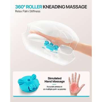 ALLJOY Roller Kneading Hand Massager for Arthritis and Carpal Tunnel Relief, Cordless Electric Hand Massager with Heat and Compression - Hand, Wrist, and Finger Massager-Ideal Gifts for Women/Men