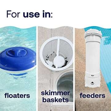 HTH 42052W Pool Care 3" Chlorine Tabs Advanced, Individually Wrapped Tablets - Swimming Pool Sanitizer with Clarifier & Algaecide, Destroys Bacteria & Algae, Delivers Clear Water All Season, 5 lbs