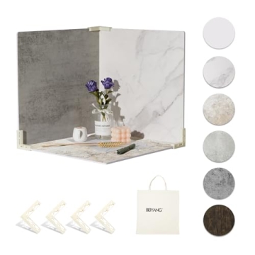 5PCS Photo Backdrop Boards with Carry Bag,16x16Inch Marble Cement Wooden Photography Background Flat...