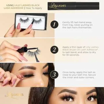 Lilly Lashes Miami Flare 3D Mink Lashes, Mink Eyelashes, The Original Lilly Lash For Wispy & Natural Look, Reusable Eyelashes up to 25x, Fluffy Lashes, Strip Lashes, Lash Glue not Included