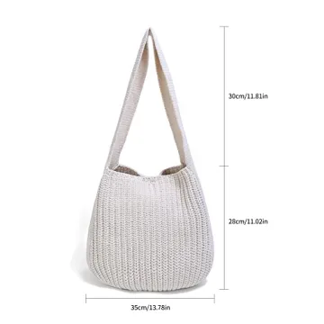 ENBEI Women's Handcrafted Crochet Tote Bag - Stylish & Eco-Friendly