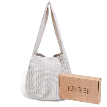 ENBEI Women's Handcrafted Crochet Tote Bag - Stylish & Eco-Friendly