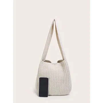 ENBEI Women's Handcrafted Crochet Tote Bag - Stylish & Eco-Friendly