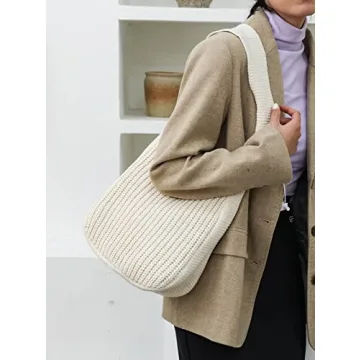 ENBEI Women's Handcrafted Crochet Tote Bag - Stylish & Eco-Friendly