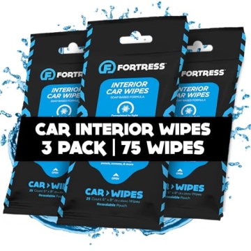 Fortress Car Interior Wipes - 75 Pack of Skin-Safe Detailing Wipes