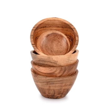 NIRMAN Acacia Wood Bowl Sets Elegant Kitchen Party Snack Bowls