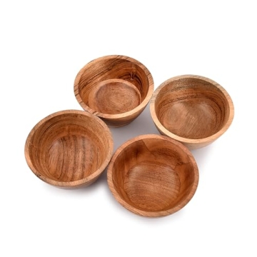 NIRMAN Acacia Wood Bowl Sets Elegant Kitchen Party Snack Bowls