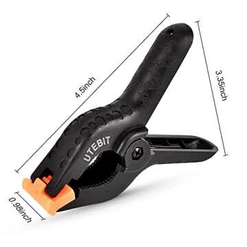 UTEBIT 8/12 Muslin Clamps 4'' Portable Black Backdrop Background Clamps Heavy Duty Paper Clips for Photo Studio, Woodwork, Artwork (12Packs)