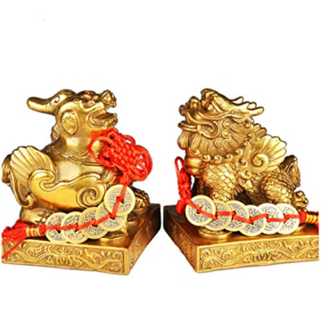 Xiulin Feng Shui Bronze Pixiu Pair: Attract Wealth and Fortune