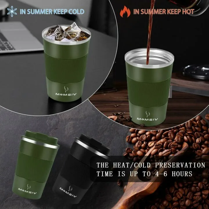 12oz MOMSIV Insulated Coffee Cup Travel Mug