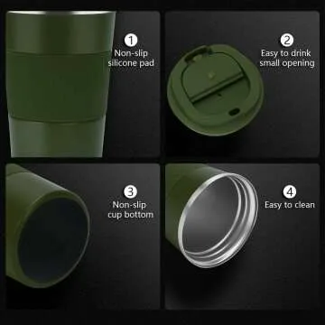 12oz MOMSIV Insulated Coffee Cup Travel Mug
