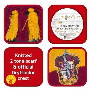 Rubies Adult Harry Potter Scarf, Gryffindor, One Size