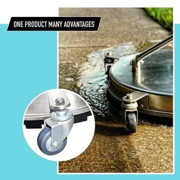 EDOU Floor Pressure Washer Attachment - 24 Inch Surface Washer for Pressure Washer Concrete Cleaner - Heavy Duty 4500 PSI Max with Wheels - Dual Handle Design and Quick Connect Kit Included