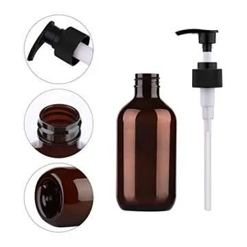 Plastic Soap Dispenser, Yebeauty Pump Bottle 10oz/300ml Empty Refillable Lotion Pump Dispenser Shampoo Bottles Containers with Pump Multipurpose for Cosmetic Kitchen Bathroom, 2-Pack Brown