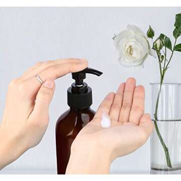 Plastic Soap Dispenser, Yebeauty Pump Bottle 10oz/300ml Empty Refillable Lotion Pump Dispenser Shampoo Bottles Containers with Pump Multipurpose for Cosmetic Kitchen Bathroom, 2-Pack Brown