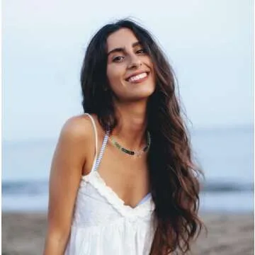 Handmade Beaded Gemstone Choker Necklace for Women Boho Colorful Rainbow Natural Stone Bead Necklaces Beach Summer Jewelry (Rainbow)