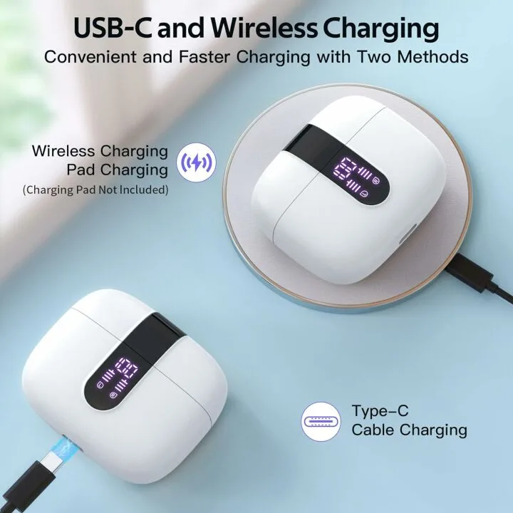 TAGRY Wireless Earbuds with 60H Playback & Waterproof