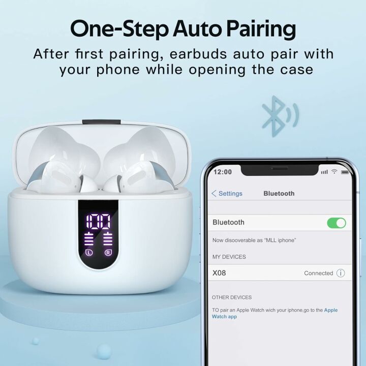 TAGRY Wireless Earbuds with 60H Playback & Waterproof