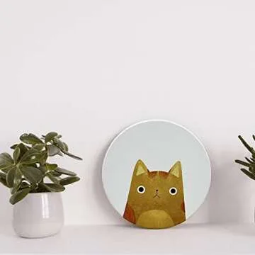 Charming Cat Print Coasters Set for Home Decor
