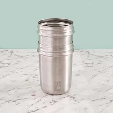 Elk and Friends Stainless Steel Cups | 10 oz Mason Jar design | Kids & Toddler Cups with Silicone Sleeves & Straws with Stopper | Smoothie Cups