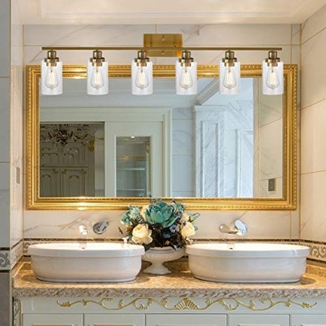 MELUCEE 6-Light Modern Vanity Light Fixture with Dimmer