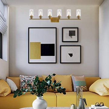 MELUCEE 6-Light Modern Vanity Light Fixture with Dimmer