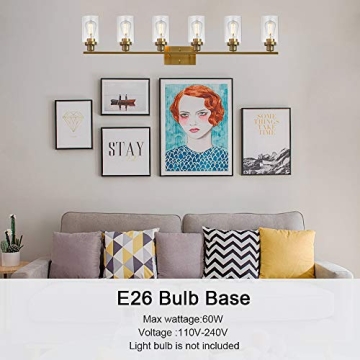 MELUCEE 6-Light Modern Vanity Light Fixture with Dimmer