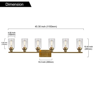 MELUCEE 6-Light Modern Vanity Light Fixture with Dimmer