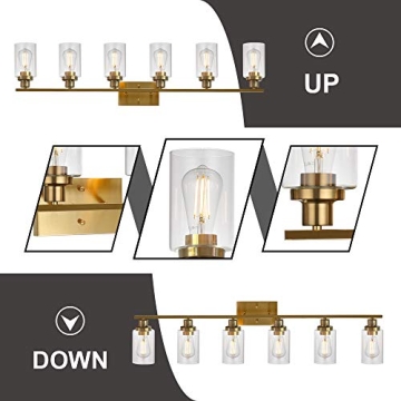 MELUCEE 6-Light Modern Vanity Light Fixture with Dimmer