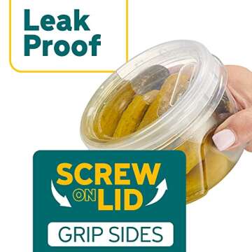 ELEGANT DISPOSABLES 16 ounce Plastic Food Storage Containers with colored Twist Top Lids Reusable Leak Proof Deli Containers for Freezer Storage Meal Prep (24)