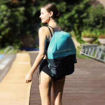 Mambobaby Float with Canopy & Portable Backpack Skin-friendly Baby Swim Float with Tail Waterproof Non-Inflatable Mambo Float Smart Swim Trainer Soft Solid Infant Pool Float 3-24 months Baby Swim Ring