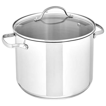Amazon Basics - Stainless Steel Stock Pot with Glass Lid - 8 Quart, Durable Cooking Essential