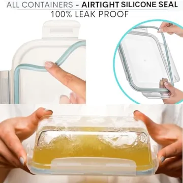 16 Piece Glass Food Storage Containers Set 30 Oz Airtight