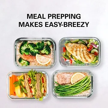 16 Piece Glass Food Storage Containers Set 30 Oz Airtight